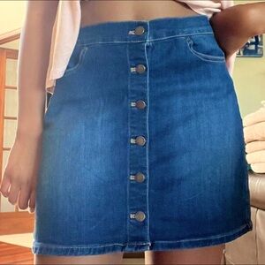 Denim button up skirt